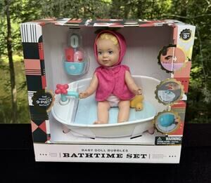 NEW FAO Schwarz Baby Doll Bumbles Bath Time Bubble Bath Set Bath Set New NIB